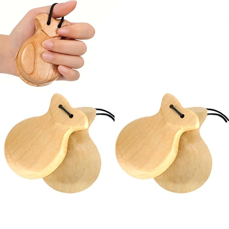 Castanet Flamenco - 2 paket İspanyol kastanyetleri Flamenko Geleneksel