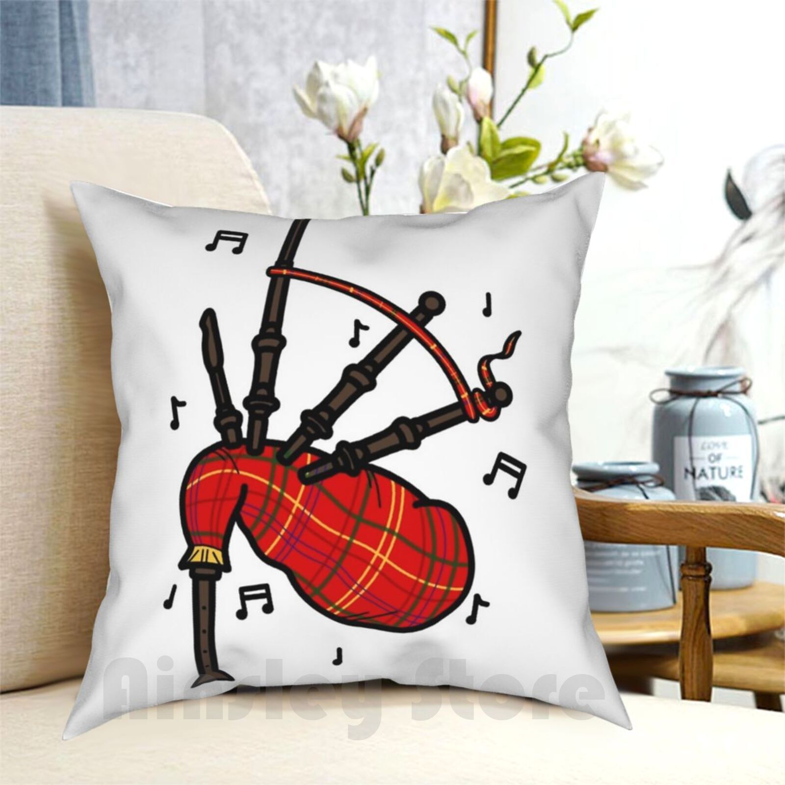 Musical Instrument Of Scotland - Gaita Yastık Kılıfı Baskılı Ev Yumuşak