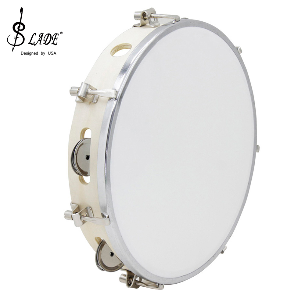 Tambourine Hand Drum - 10 10 inç tef ayarlanabilir katı
