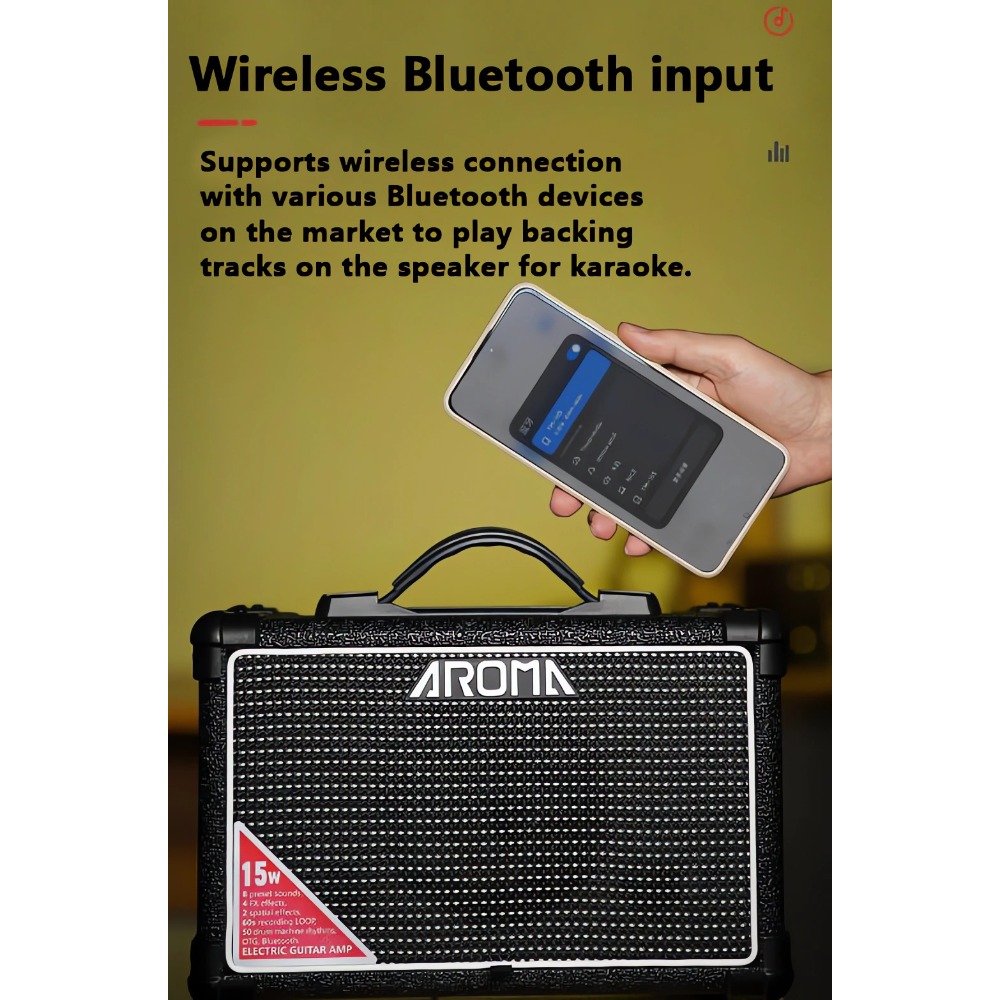 AROMA TM-15S 15W Taşınabilir E - Musical Instrument Amplifier incelemesi ve fiyatı